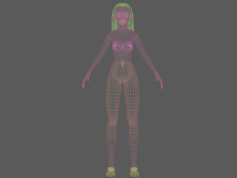 Cartoon basic woman V26831 Modello 3D