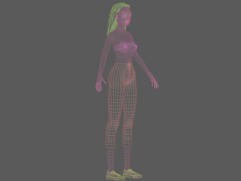Cartoon basic woman V26831 Modello 3D
