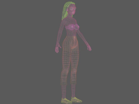 Cartoon basic woman V26831 3D Model