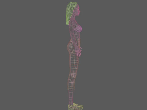 Cartoon basic woman V26831 3D Model