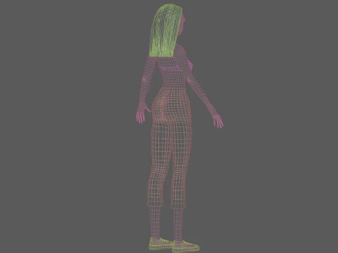 Cartoon basic woman V26831 3D Model