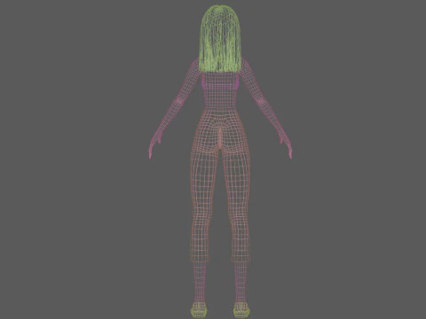 Cartoon basic woman V26831 3D Model