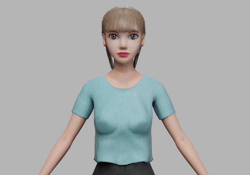 Cartoon pretty woman V25181 3Dモデル .c4d .max .obj .3ds .fbx .stl .blend 