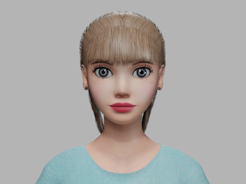 Cartoon pretty woman V25181 3Dモデル
