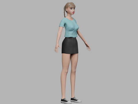 Cartoon pretty woman V25181 3Dモデル