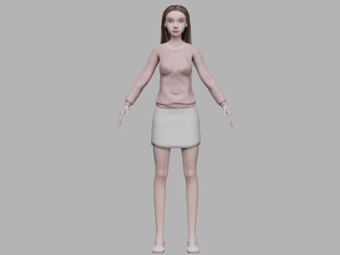 Cartoon standard woman V31712 Modelo 3D