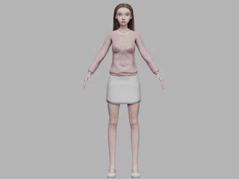 Cartoon standard woman V31712 3D Model