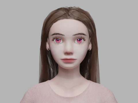Cartoon standard woman V31712 3D Model