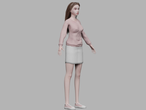 Cartoon standard woman V31712 Modelo 3D