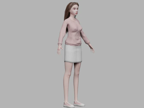 Cartoon standard woman V31712 3D Model