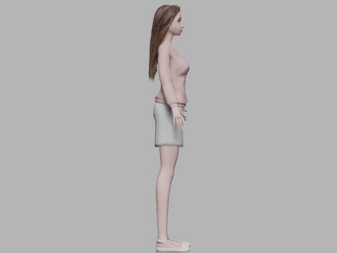 Cartoon standard woman V31712 Modelo 3D