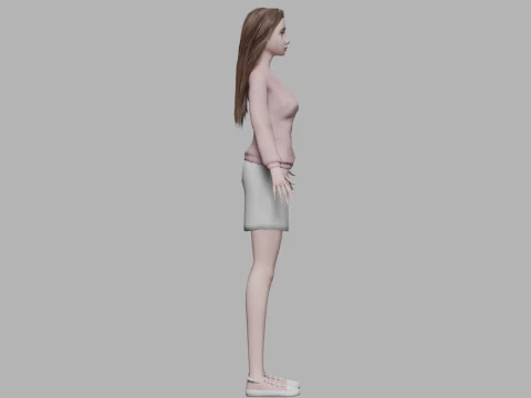 Cartoon standard woman V31712 3D Model