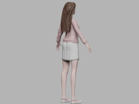 Cartoon standard woman V31712 3D Model