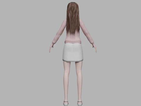 Cartoon standard woman V31712 3D Model