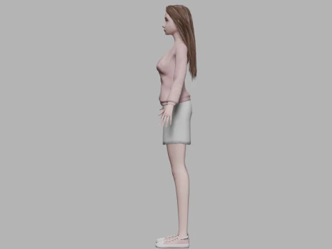 Cartoon standard woman V31712 3D Model