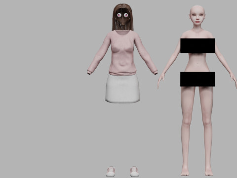 Cartoon standard woman V31712 Modelo 3D