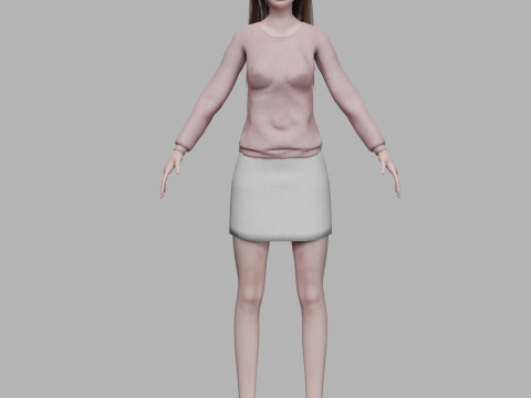 Cartoon standard woman V31712 Modelo 3D