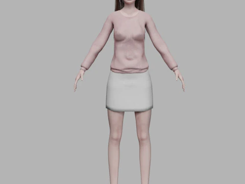 Cartoon standard woman V31712 3D Model