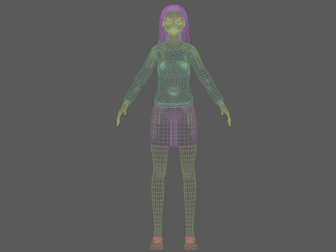 Cartoon standard woman V31712 Modelo 3D