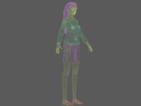 Cartoon standard woman V31712 3D Model
