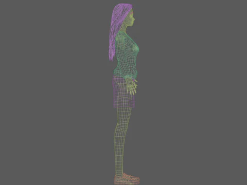 Cartoon standard woman V31712 3D Model