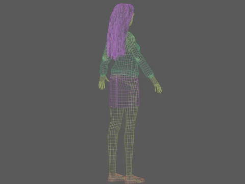 Cartoon standard woman V31712 3D Model