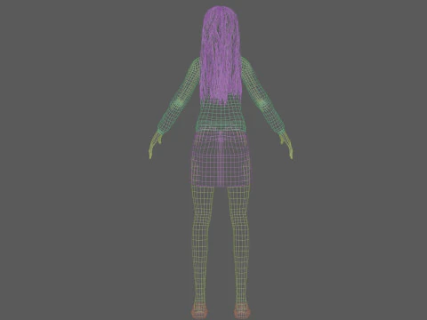 Cartoon standard woman V31712 3D Model