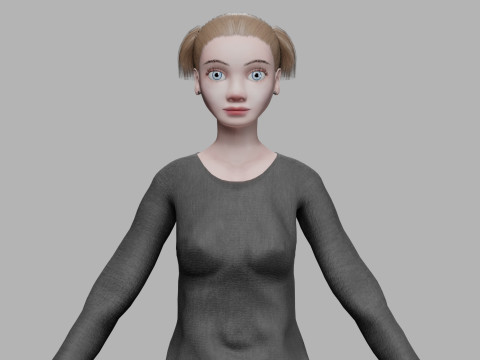 Cartoon stylized woman V20213 3D Model