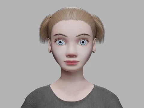 Cartoon stylized woman V20213 3D Model