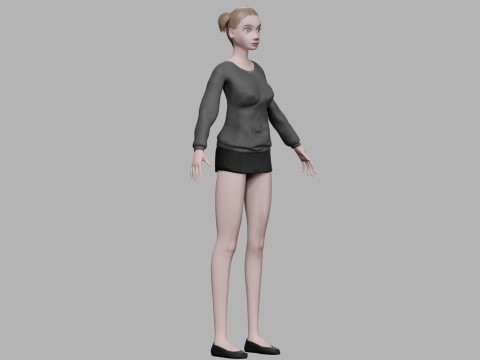 Cartoon stylized woman V20213 3Dモデル