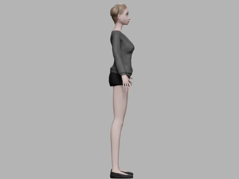 Cartoon stylized woman V20213 3D Model