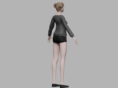 Cartoon stylized woman V20213 3Dモデル