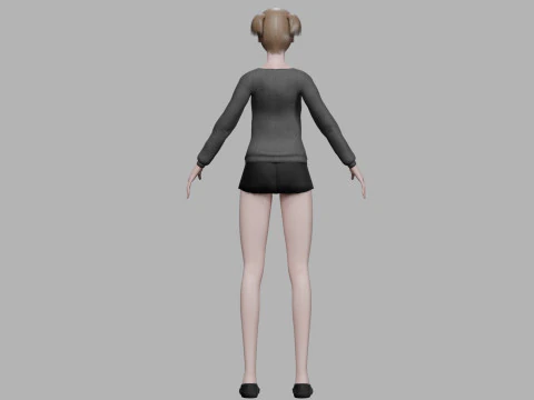 Cartoon stylized woman V20213 3D Model