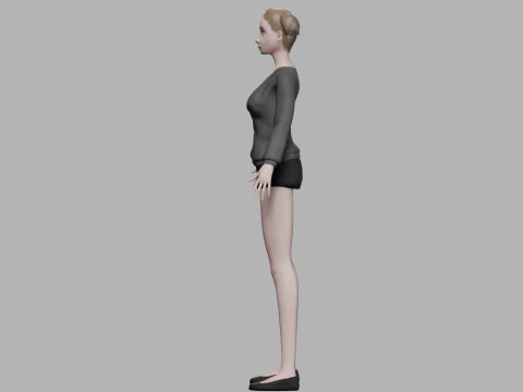 Cartoon stylized woman V20213 3D Model