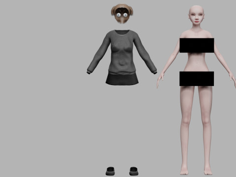 Cartoon stylized woman V20213 3Dモデル
