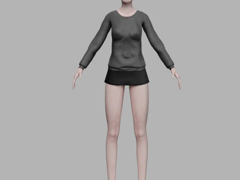 Cartoon stylized woman V20213 3D Model