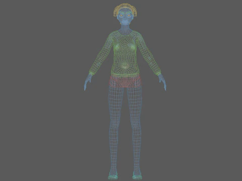 Cartoon stylized woman V20213 3D Model