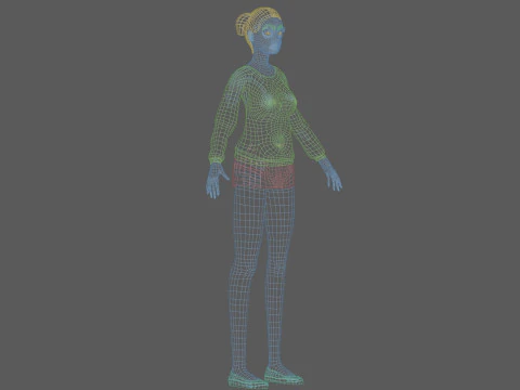 Cartoon stylized woman V20213 3D Model