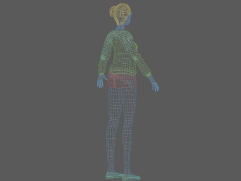 Cartoon stylized woman V20213 3D Model