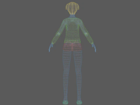 Cartoon stylized woman V20213 3D Model