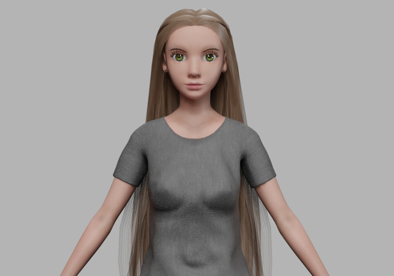 Cartoon sweet woman V30350 3D 模型 .c4d .max .obj .3ds .fbx .stl .blend 