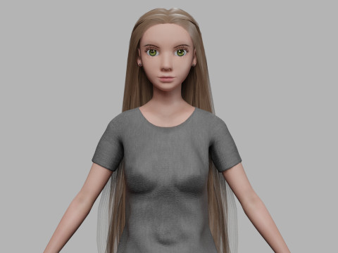 Cartoon sweet woman V30350 3D Model