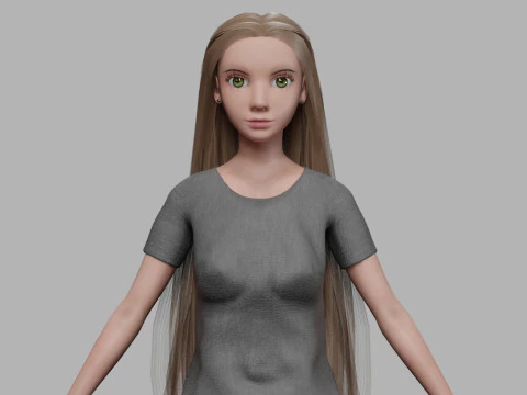 Мила жінка з мультфільму V30350 3D Модель