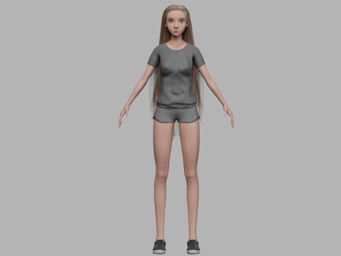 Cartoon sweet woman V30350 3D 模型