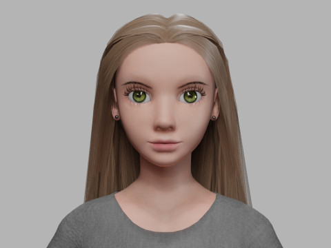 Cartoon sweet woman V30350 3D 模型
