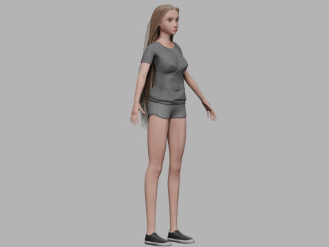 Cartoon sweet woman V30350 3D 模型