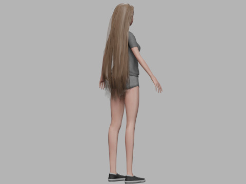 Cartoon sweet woman V30350 3D 模型