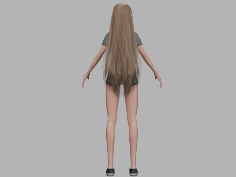 Cartoon sweet woman V30350 3D 模型