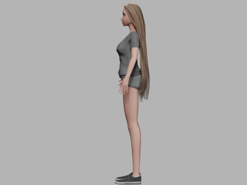 Cartoon sweet woman V30350 3D 模型