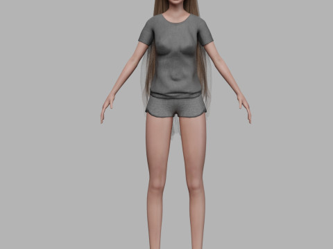 Cartoon sweet woman V30350 3D 模型
